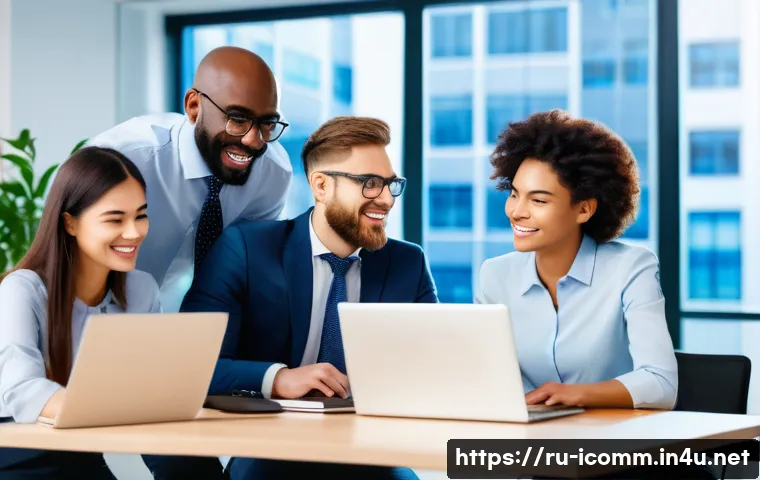 국제커뮤니케이션 전문 분야 세부 직무 - A diverse international project team collaborating in a modern office environment, featuring men and...
